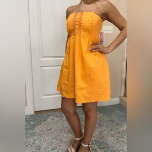 Wild Fable Strapless Dress in Vibrant Orange